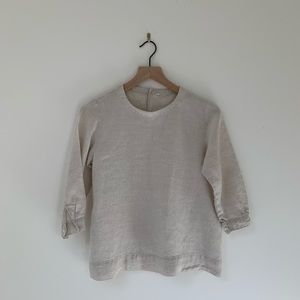 MUJI beige linen top
